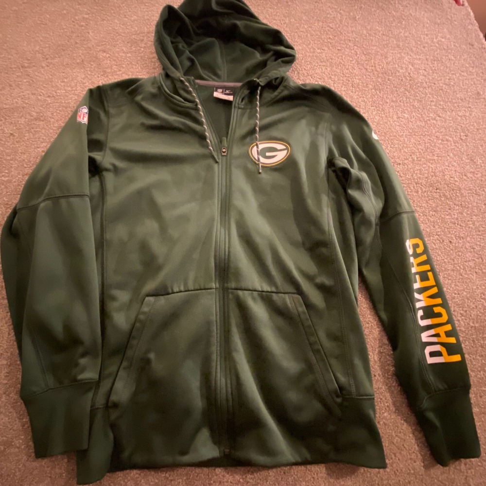 Nike Green Bay Packers NFL Therma-FIT Full Zip Hoodie Jacket‎ Men's Size Small